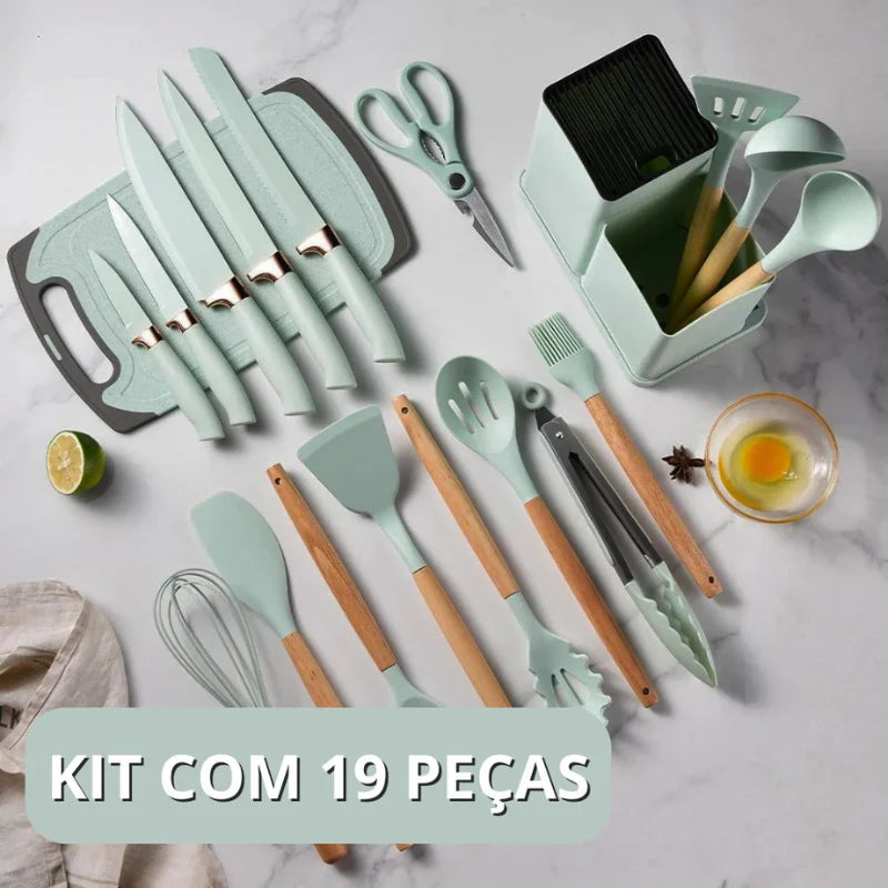 Kit Utensílios para cozinha Luxo 19pcs Dropplus