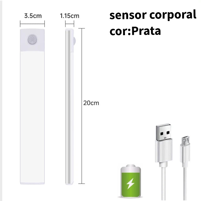 Luminária de led sensor de movimento ultra fina Dropplus