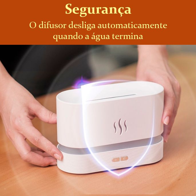 Umidificador e aromatizador com efeito chamas Dropplus